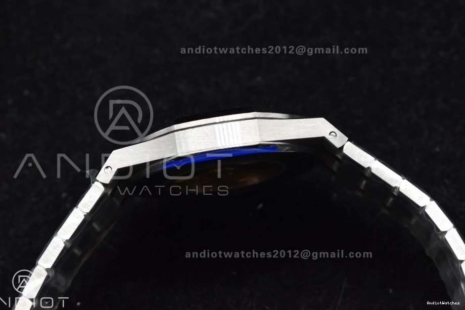 SS ZF 1:1 A Best 1095 Edition Case Textured Oak SS on Royal Frosted Versatile Blue 41mm Bracelet 15400 Dial 0412